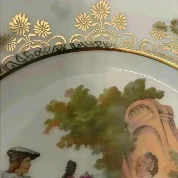 Gloria Bayreuth Bavaria Fragonard Rococo Serenade Hand Painted, signed 22 k gold - Picture 3 of 5